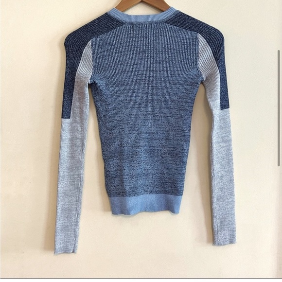 Rag & Bone New “The Crew Color Block” Sweater Blue Mix Cotton Blend NWT X Small - Picture 8 of 8